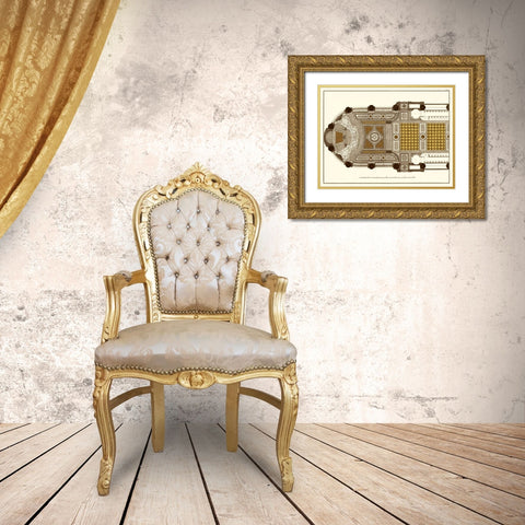 French Marquetry I Gold Ornate Wood Framed Art Print with Double Matting by Vision Studio