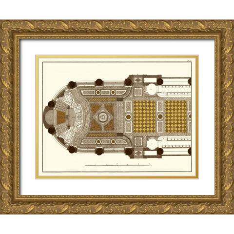 French Marquetry I Gold Ornate Wood Framed Art Print with Double Matting by Vision Studio