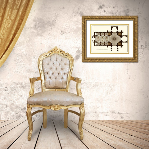 French Marquetry II Gold Ornate Wood Framed Art Print with Double Matting by Vision Studio