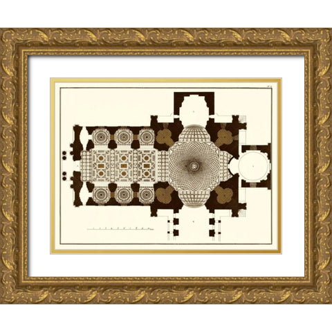 French Marquetry II Gold Ornate Wood Framed Art Print with Double Matting by Vision Studio