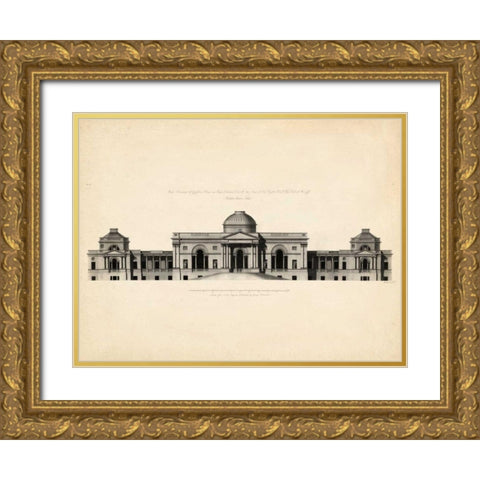 Antique Facade III Gold Ornate Wood Framed Art Print with Double Matting by Richardson