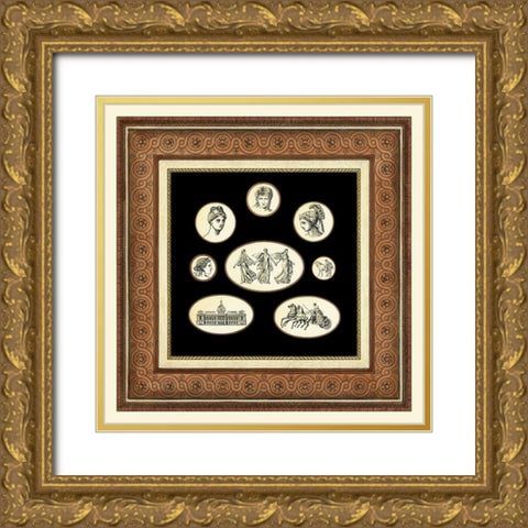 Classic Cameos I Gold Ornate Wood Framed Art Print with Double Matting by Vision Studio