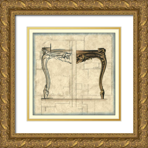 Furniture Sketch I Gold Ornate Wood Framed Art Print with Double Matting by Vision Studio