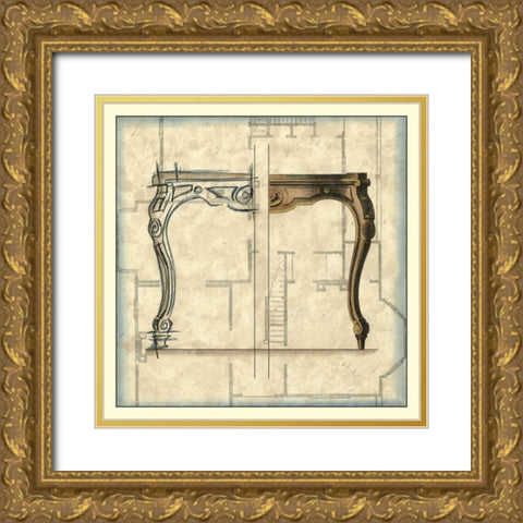 Furniture Sketch II Gold Ornate Wood Framed Art Print with Double Matting by Vision Studio