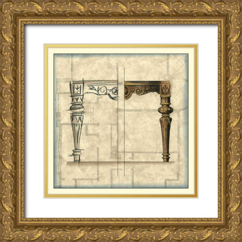 Furniture Sketch IV Gold Ornate Wood Framed Art Print with Double Matting by Vision Studio