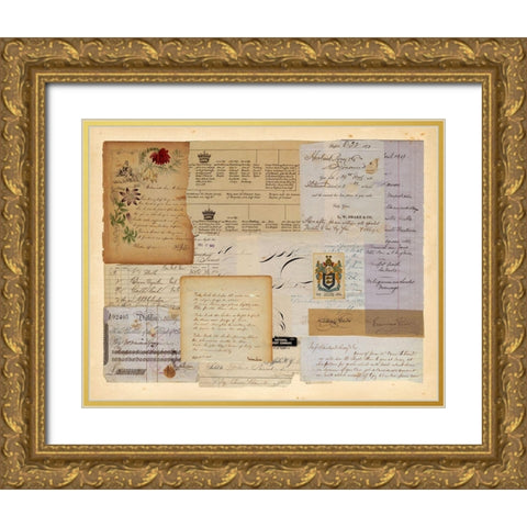 Antique Collage I Gold Ornate Wood Framed Art Print with Double Matting by Vision Studio