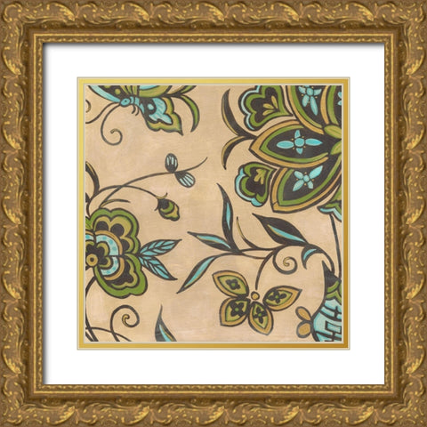 Heirloom Floral I Gold Ornate Wood Framed Art Print with Double Matting by Vess, June Erica