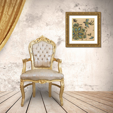 Heirloom Floral IV Gold Ornate Wood Framed Art Print with Double Matting by Vess, June Erica