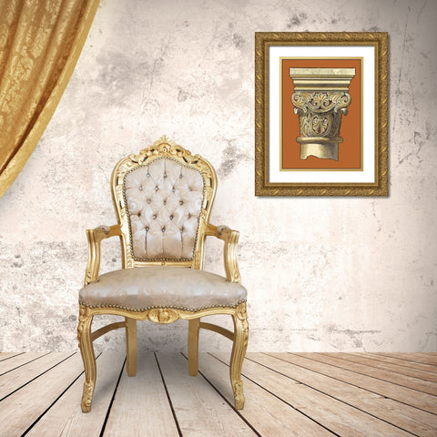 Graphic Capital IV Gold Ornate Wood Framed Art Print with Double Matting by Vision Studio