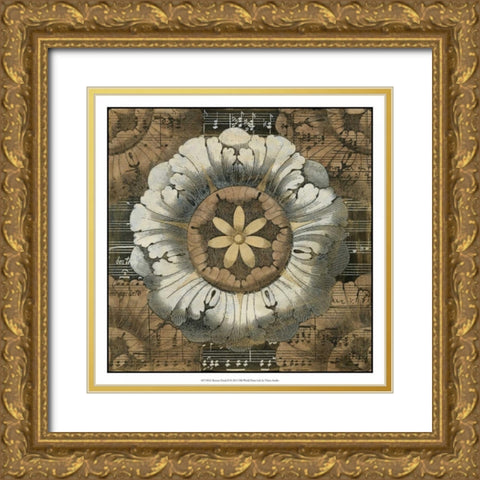 Rosette Detail II Gold Ornate Wood Framed Art Print with Double Matting by Vision Studio