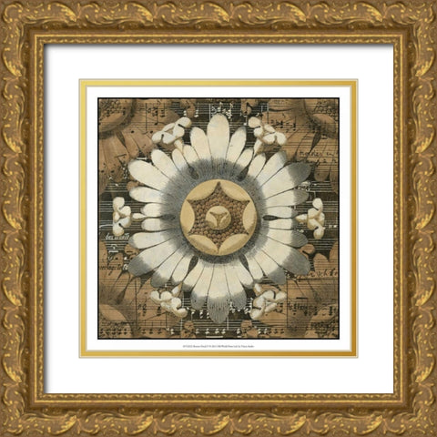 Rosette Detail V Gold Ornate Wood Framed Art Print with Double Matting by Vision Studio