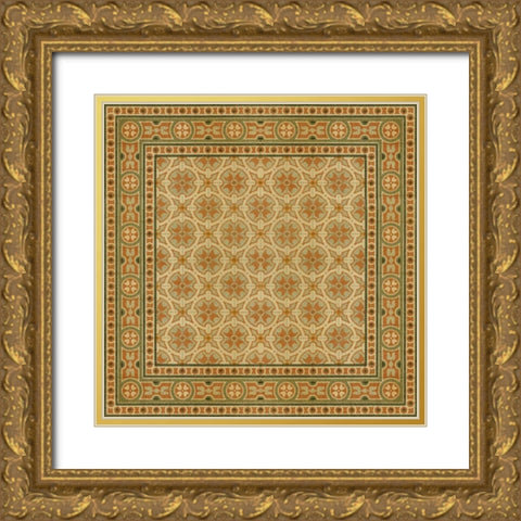 Italian Mosaic I Gold Ornate Wood Framed Art Print with Double Matting by Vision Studio