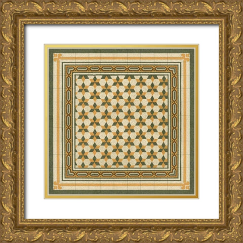 Italian Mosaic III Gold Ornate Wood Framed Art Print with Double Matting by Vision Studio
