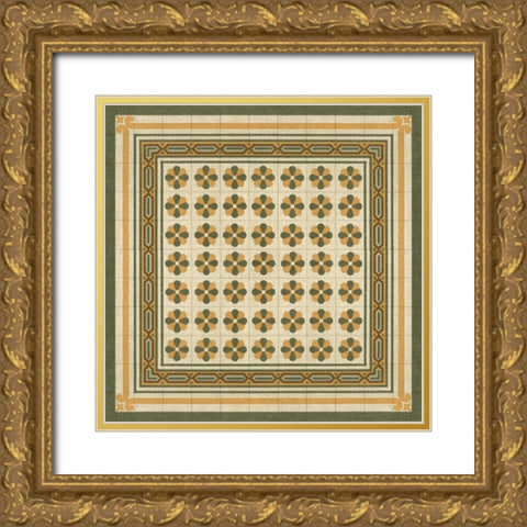 Italian Mosaic IV Gold Ornate Wood Framed Art Print with Double Matting by Vision Studio