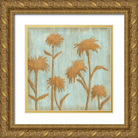 Golden Wildflowers II Gold Ornate Wood Framed Art Print with Double Matting by Meagher, Megan