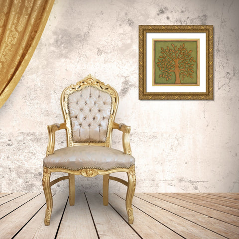 Arbor Woodcut I Gold Ornate Wood Framed Art Print with Double Matting by Meagher, Megan