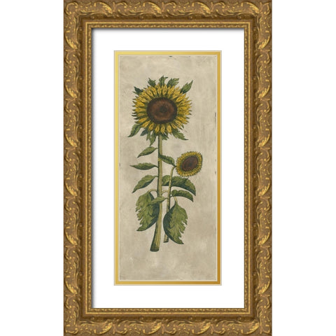 Sunflower Fresco I Gold Ornate Wood Framed Art Print with Double Matting by Vision Studio
