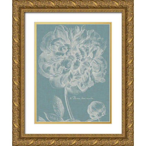 Graceful Peony I Gold Ornate Wood Framed Art Print with Double Matting by Vision Studio