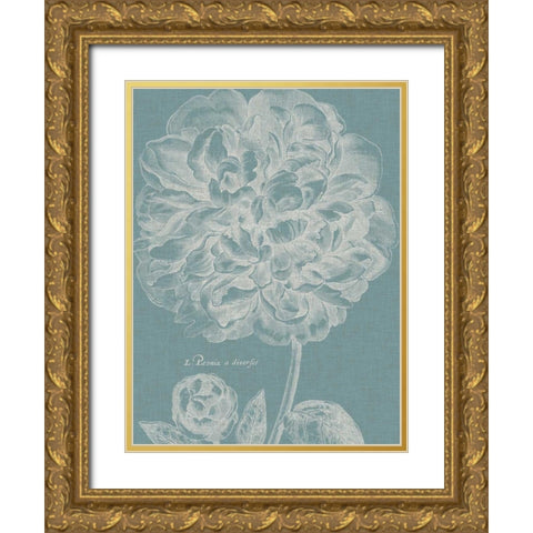 Graceful Peony II Gold Ornate Wood Framed Art Print with Double Matting by Vision Studio