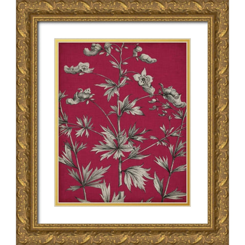 Vivid Chintz I Gold Ornate Wood Framed Art Print with Double Matting by Vision Studio
