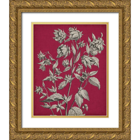 Vivid Chintz III Gold Ornate Wood Framed Art Print with Double Matting by Vision Studio