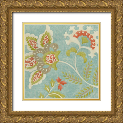 Provincial Chintz I Gold Ornate Wood Framed Art Print with Double Matting by Zarris, Chariklia