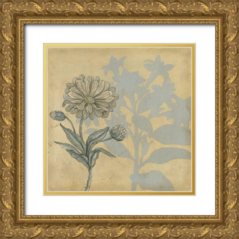 Shadow Floral III Gold Ornate Wood Framed Art Print with Double Matting by Meagher, Megan