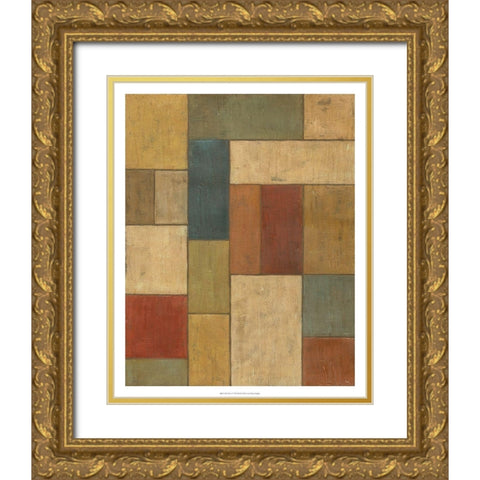 Tiled Abstract I Gold Ornate Wood Framed Art Print with Double Matting by Meagher, Megan
