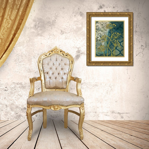 Peridot Botanical I Gold Ornate Wood Framed Art Print with Double Matting by Meagher, Megan
