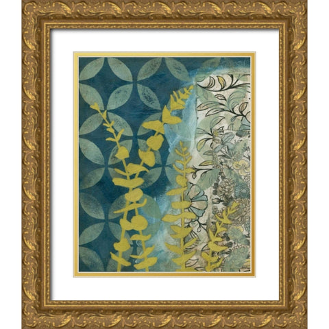 Peridot Botanical II Gold Ornate Wood Framed Art Print with Double Matting by Meagher, Megan