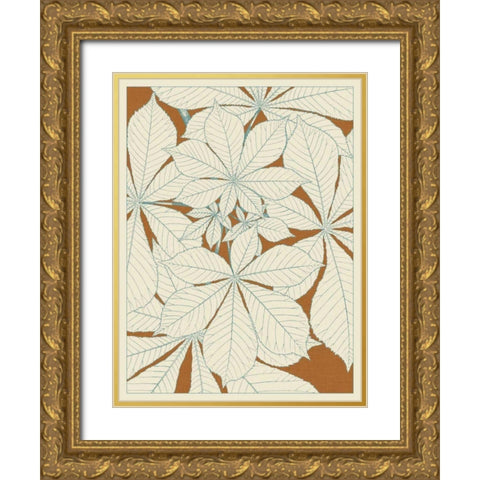 Leaves from Nature I Gold Ornate Wood Framed Art Print with Double Matting by Vision Studio