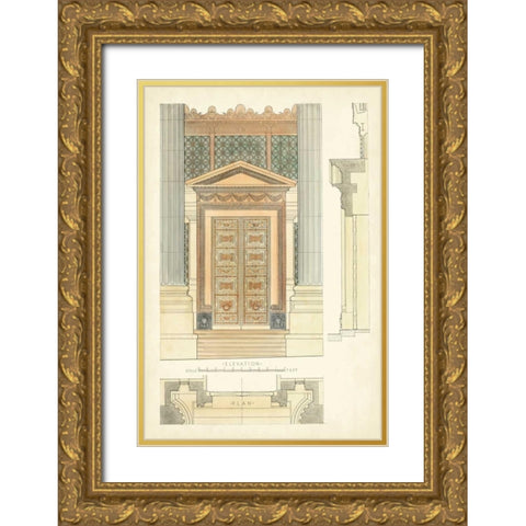 Architects Plan II Gold Ornate Wood Framed Art Print with Double Matting by Vision Studio