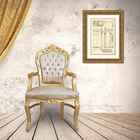 Architects Plan V Gold Ornate Wood Framed Art Print with Double Matting by Vision Studio