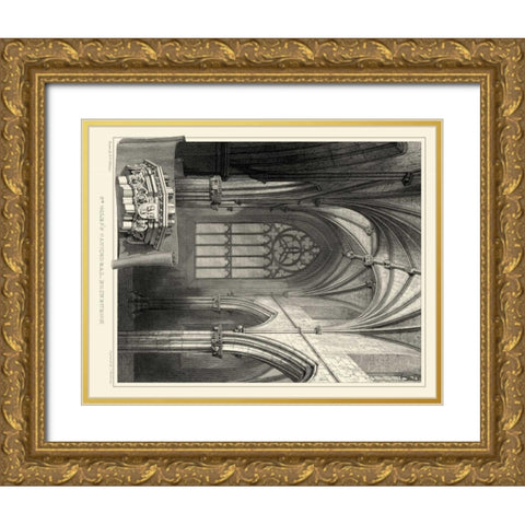 Gothic Detail II Gold Ornate Wood Framed Art Print with Double Matting by Billings, R. W.