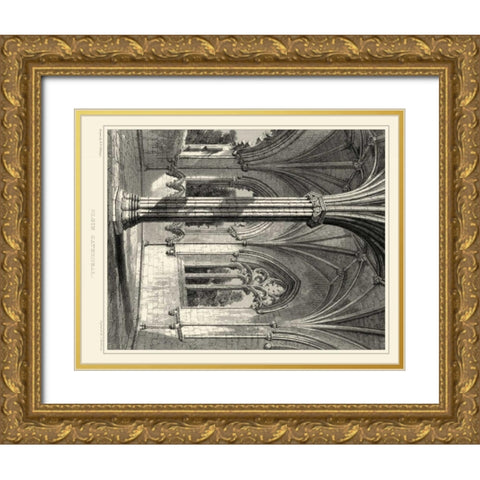 Gothic Detail III Gold Ornate Wood Framed Art Print with Double Matting by Billings, R. W.
