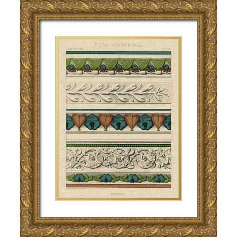 Panel Ornamentale II Gold Ornate Wood Framed Art Print with Double Matting by Vision Studio