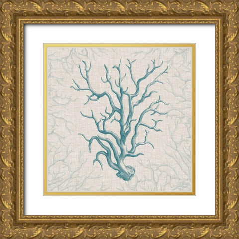 Coral Motif II Gold Ornate Wood Framed Art Print with Double Matting by Vision Studio
