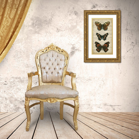Butterfly Script II Gold Ornate Wood Framed Art Print with Double Matting by Vision Studio