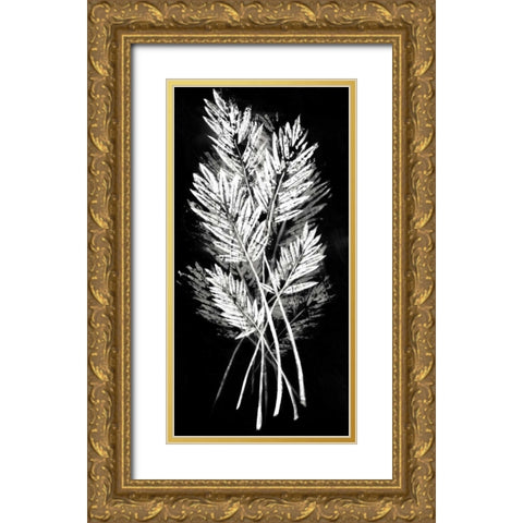 Palm Leaf Fresco II Gold Ornate Wood Framed Art Print with Double Matting by Vision Studio