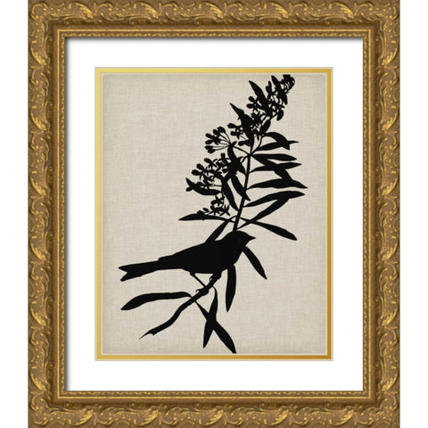 Audubon Silhouette I Gold Ornate Wood Framed Art Print with Double Matting by Vision Studio