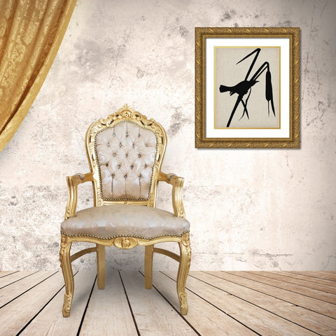 Audubon Silhouette II Gold Ornate Wood Framed Art Print with Double Matting by Vision Studio