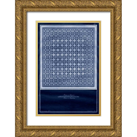 Indigo Tile VI Gold Ornate Wood Framed Art Print with Double Matting by Vision Studio