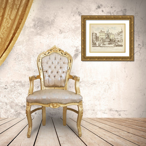 Fountains of Rome II Gold Ornate Wood Framed Art Print with Double Matting by Vision Studio