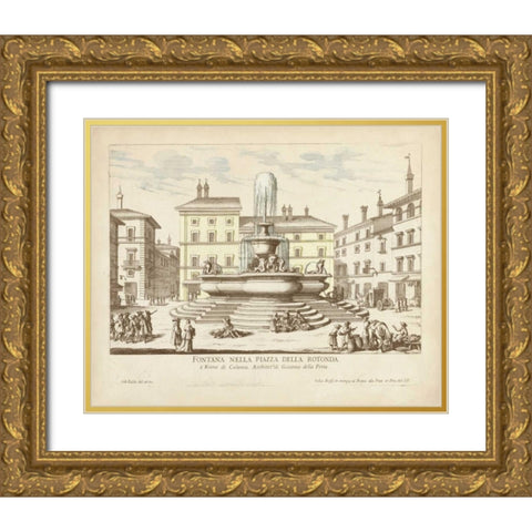 Fountains of Rome II Gold Ornate Wood Framed Art Print with Double Matting by Vision Studio
