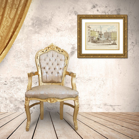 Fountains of Rome IV Gold Ornate Wood Framed Art Print with Double Matting by Vision Studio