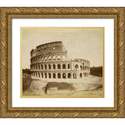 The Colosseum Gold Ornate Wood Framed Art Print with Double Matting by Brogi, Giacomo