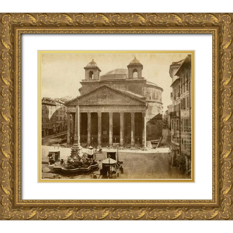 The Pantheon Gold Ornate Wood Framed Art Print with Double Matting by Brogi, Giacomo