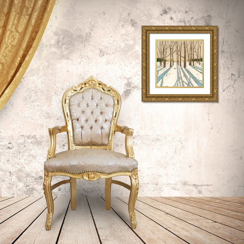 Winter Shadows II Gold Ornate Wood Framed Art Print with Double Matting by Meagher, Megan