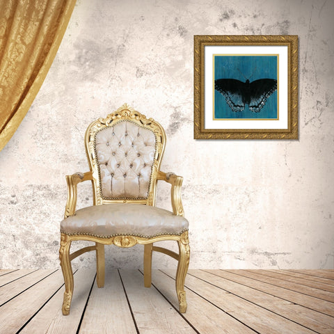 Chambray Butterflies II Gold Ornate Wood Framed Art Print with Double Matting by McCavitt, Naomi
