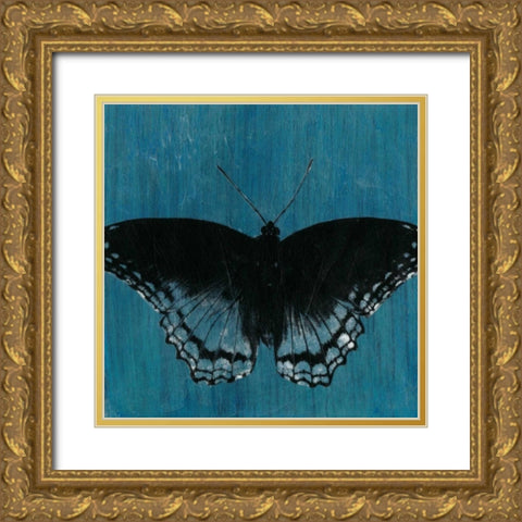 Chambray Butterflies II Gold Ornate Wood Framed Art Print with Double Matting by McCavitt, Naomi